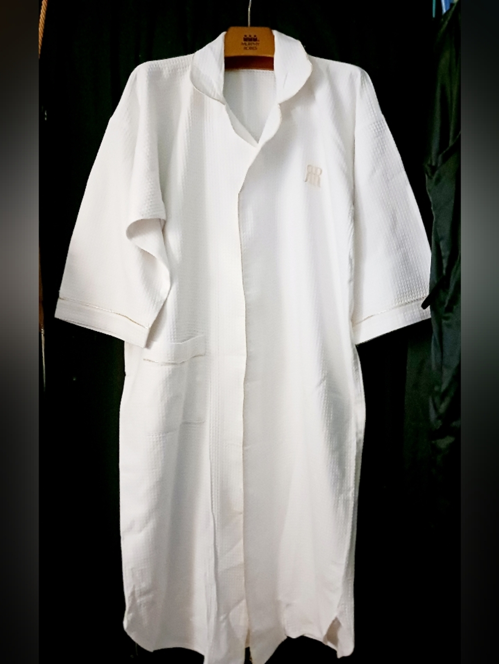 White Waffle Weave Robe with Monogram
